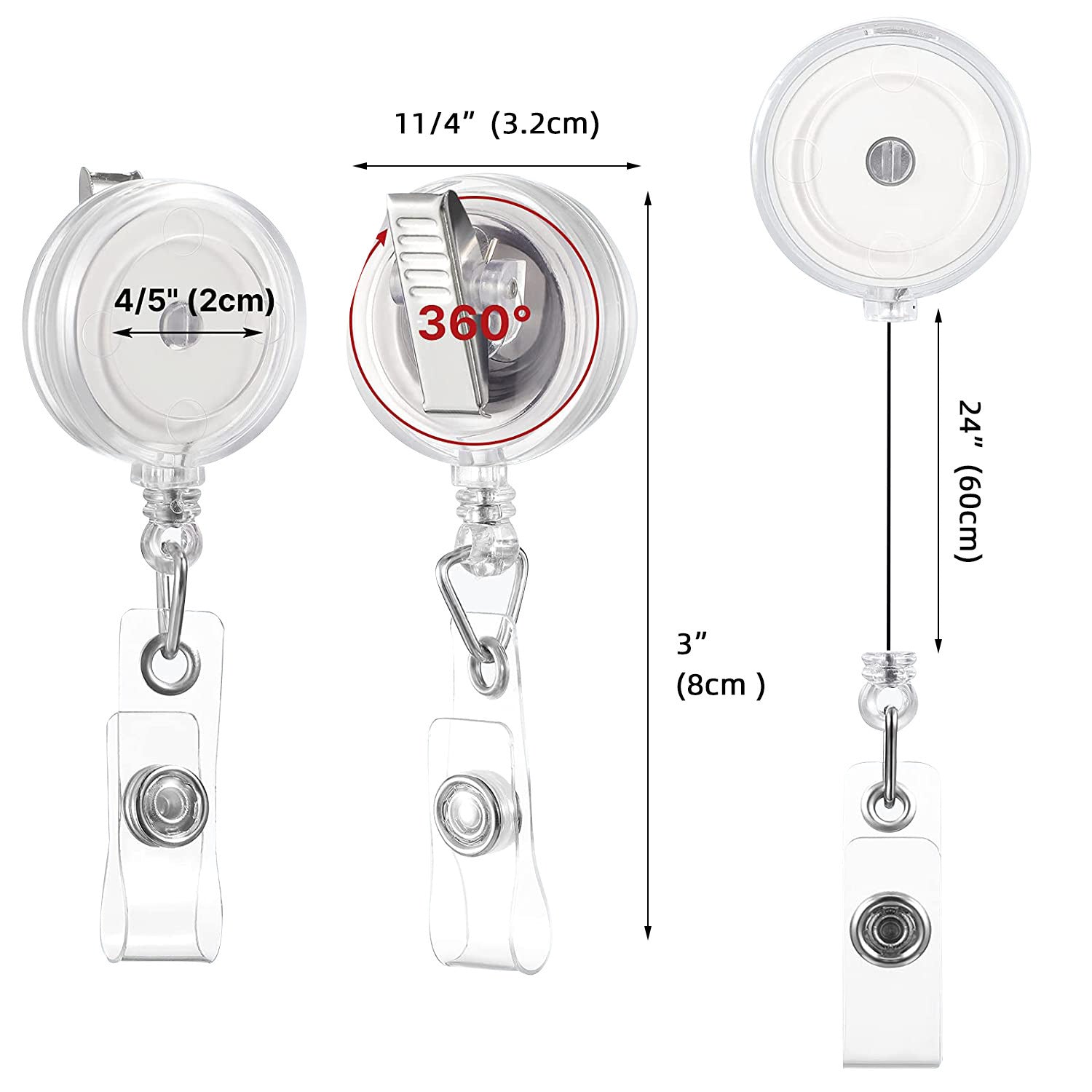 Wholesale Glitter Easy-pull Medical ID Retractable Keychain
